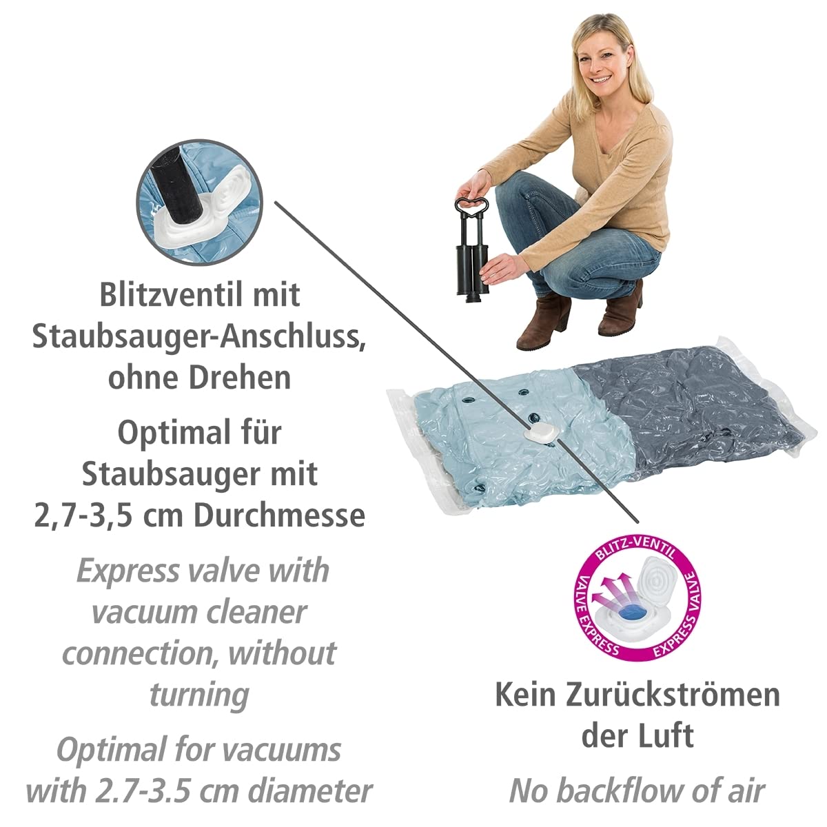 Wenko Sacchetti Sottovuoto Viaggio 31 cm Set da 6