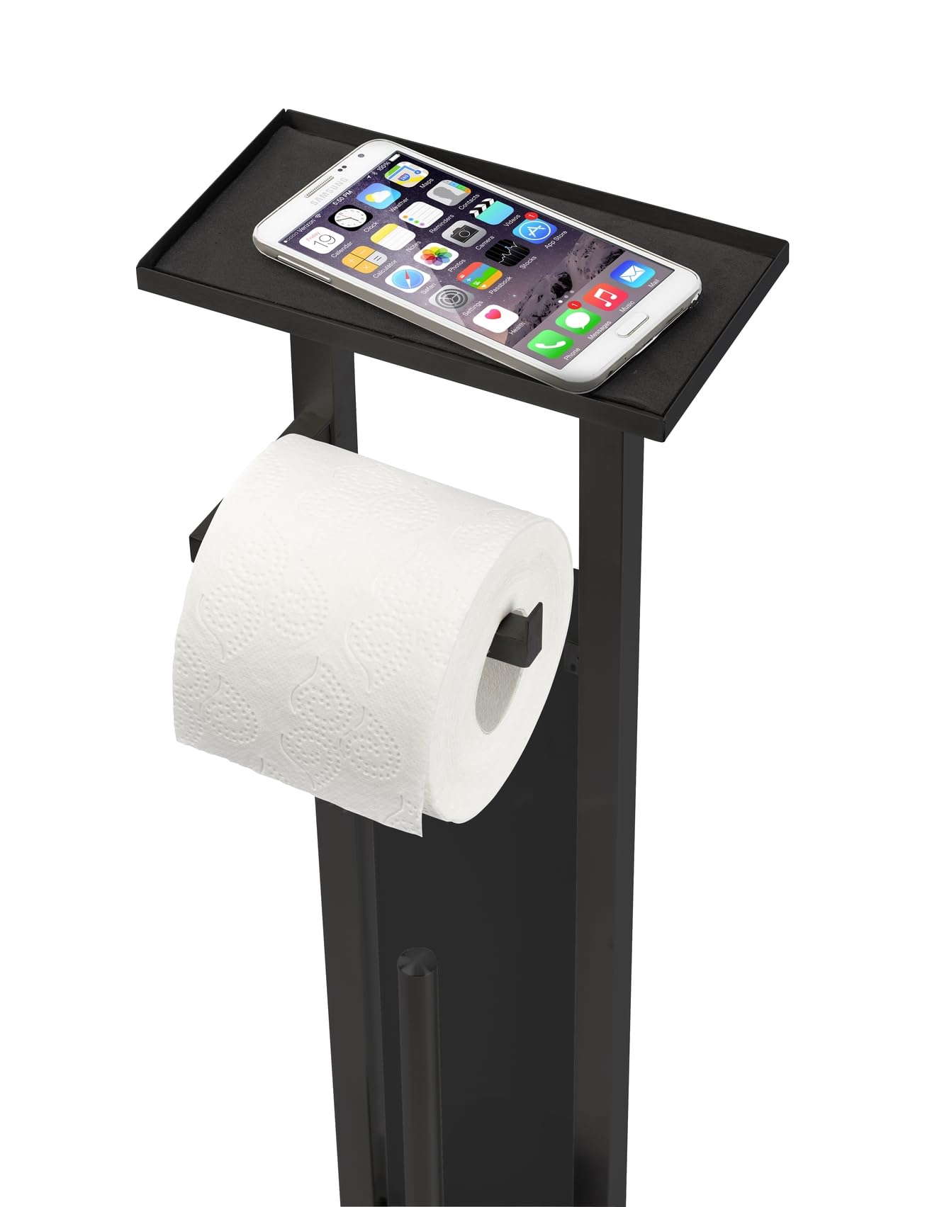 Wenko Debar piantana WC 4 in 1 nera con ripiano