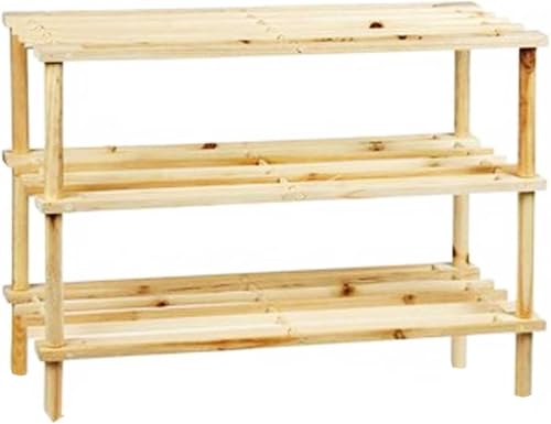 Cecaro Group scarpiera legno 3 ripiani 63x48x26 cm naturale