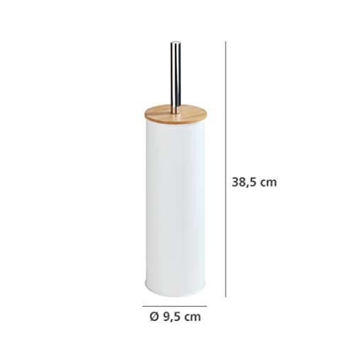 Wenko Tortona scopino WC bianco metallo bambù