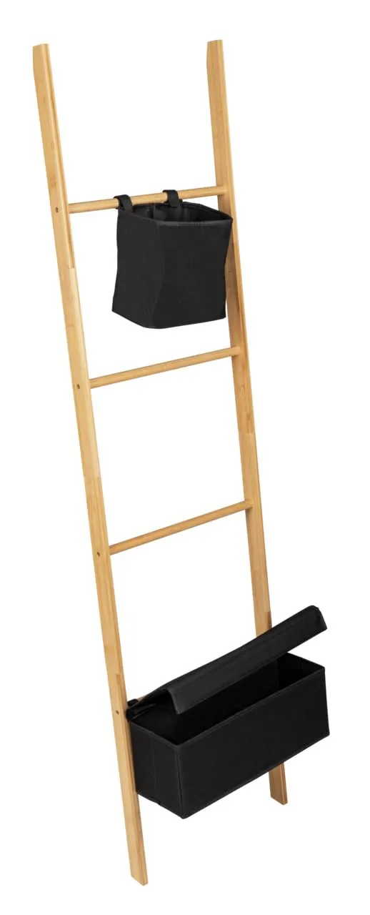 Wenko Ecori scaletta portasciugamani bambu 170 cm 2 cestini