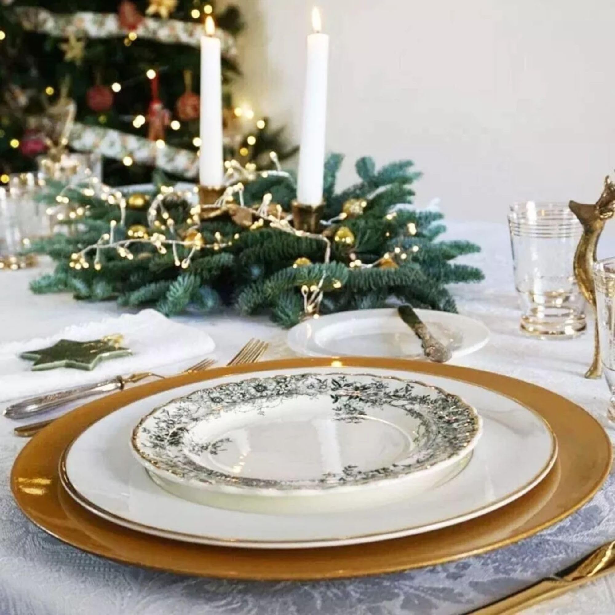 Cecaro Group Sottopiatti Decorativi Oro 33 cm 12 Pezzi