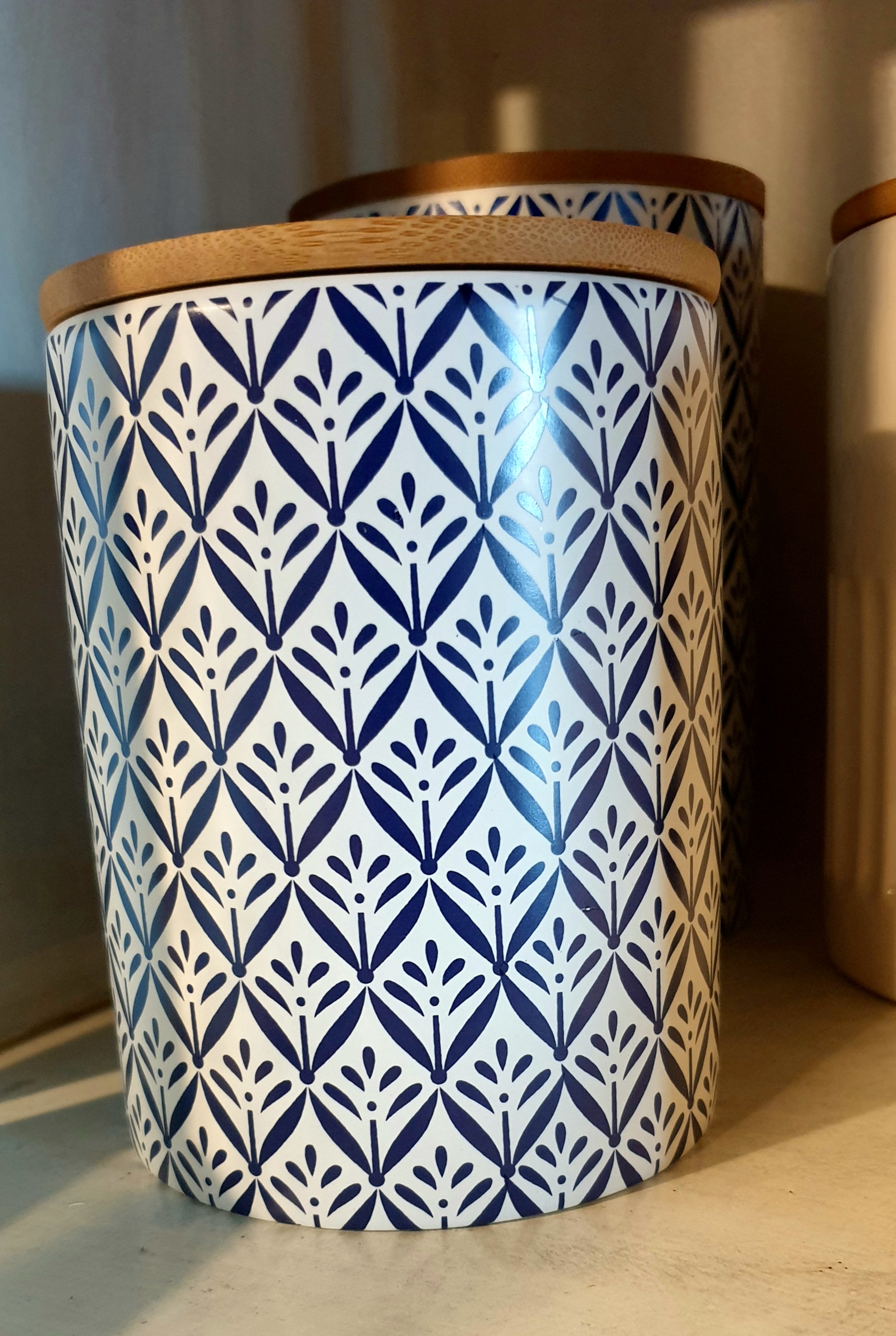WENKO Lorca barattolo cucina ceramica 0,45 L blu