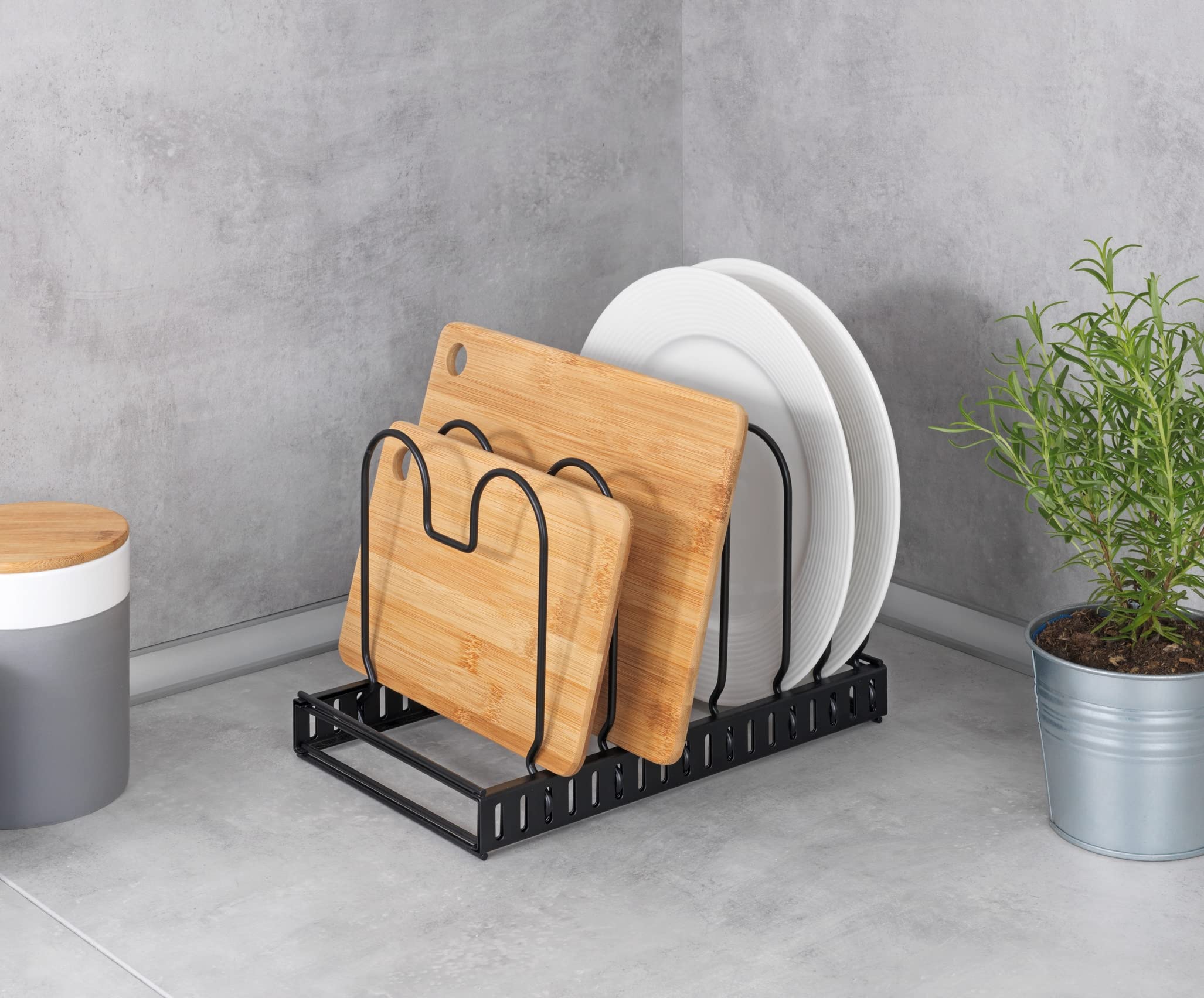 Wenko portacoperchi nero estraibile 30-57 cm