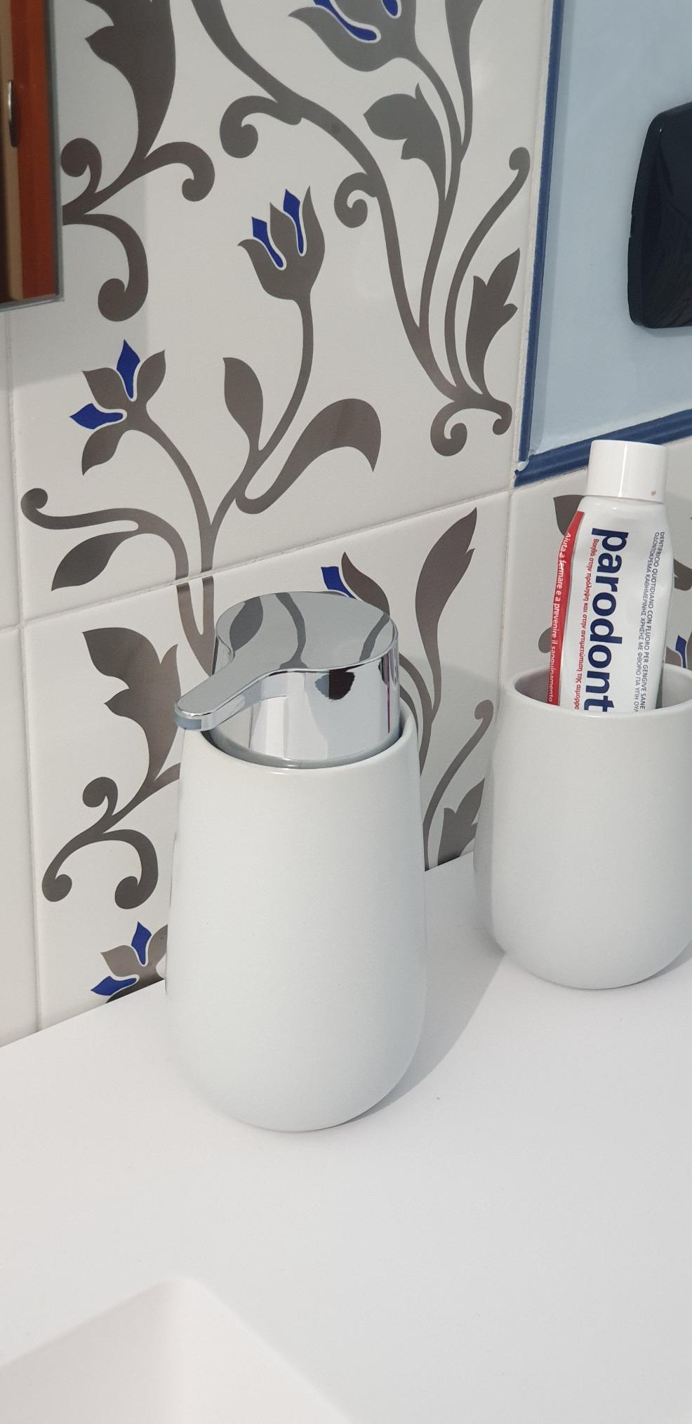WENKO Badi dispenser sapone ceramica bianco 320 ml