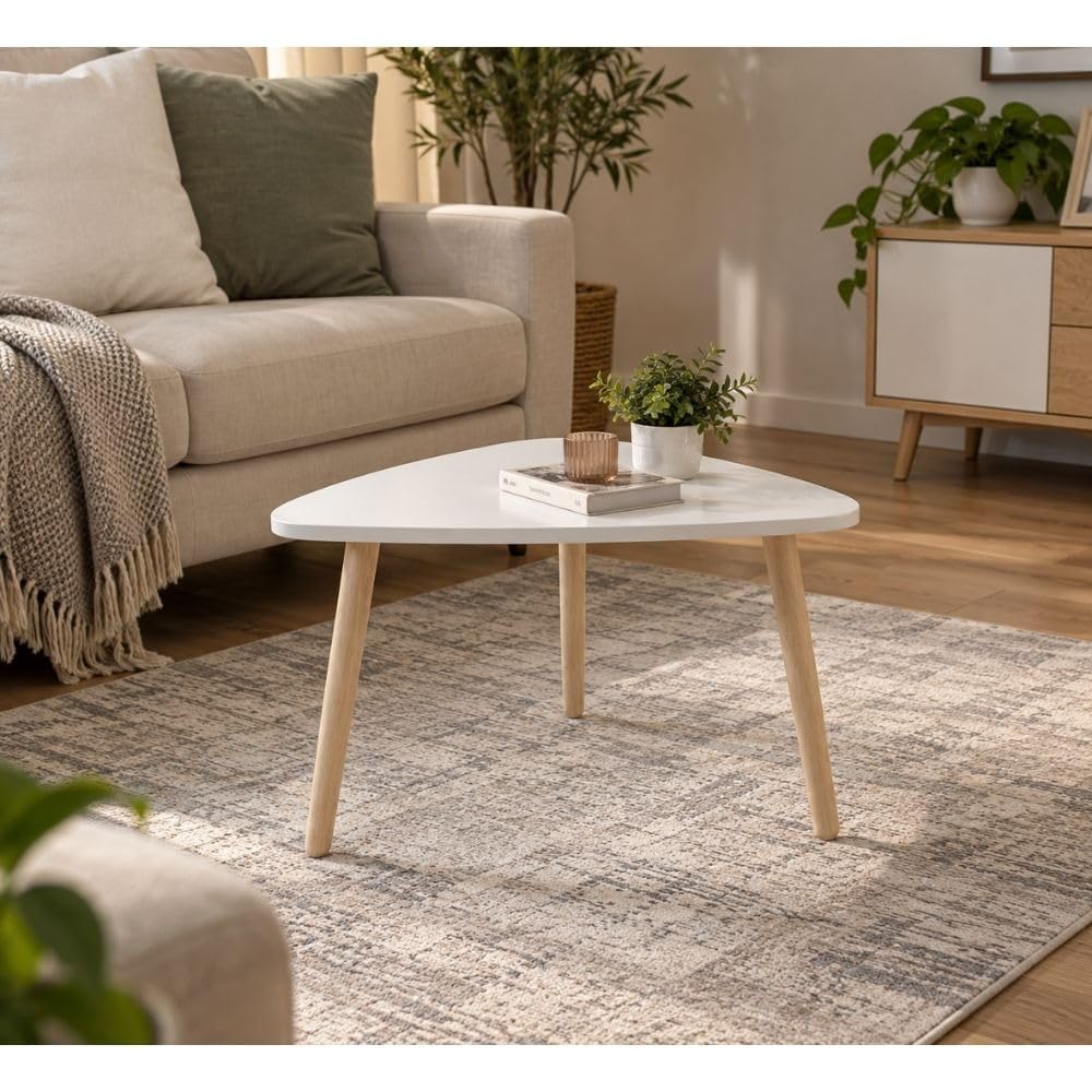 Cecaro Group tavolino triangolare bianco 44x38x39 cm 20 kg