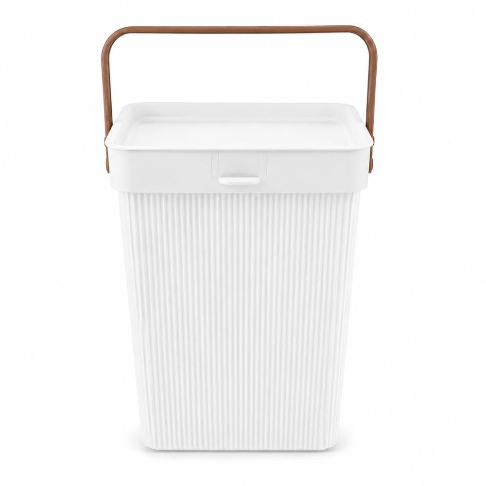 Cecaro Group Pattumiera 10 Litri Bianca con Coperchio