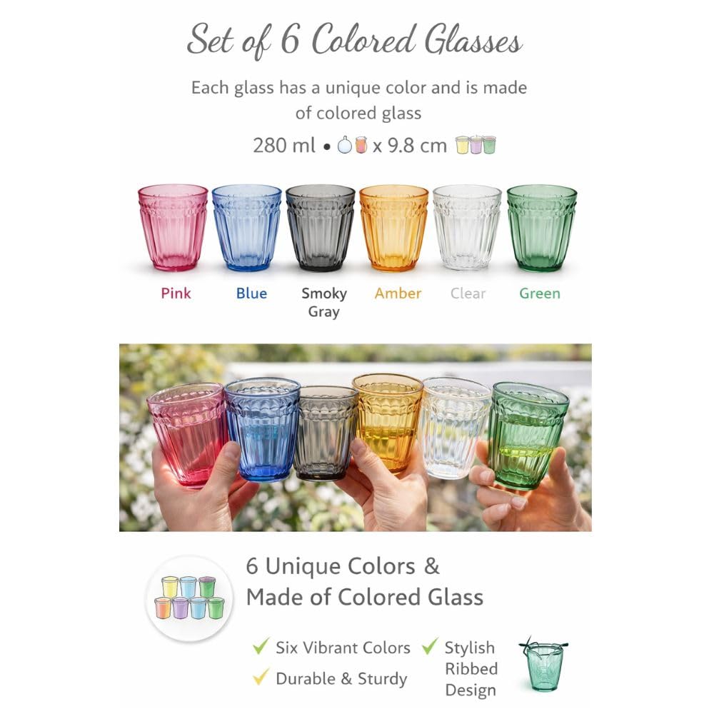 Cecaro Group Tulipano Miriam Set 6 bicchieri 280 ml colorati