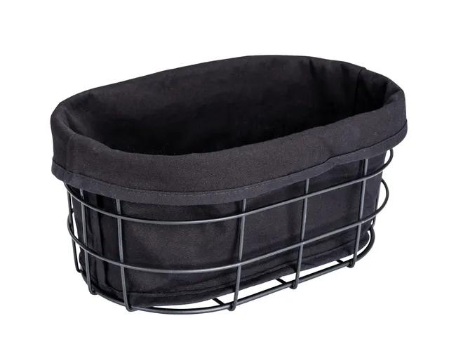 WENKO Black Outdoor Kitchen Bela cestino pane nero cotone