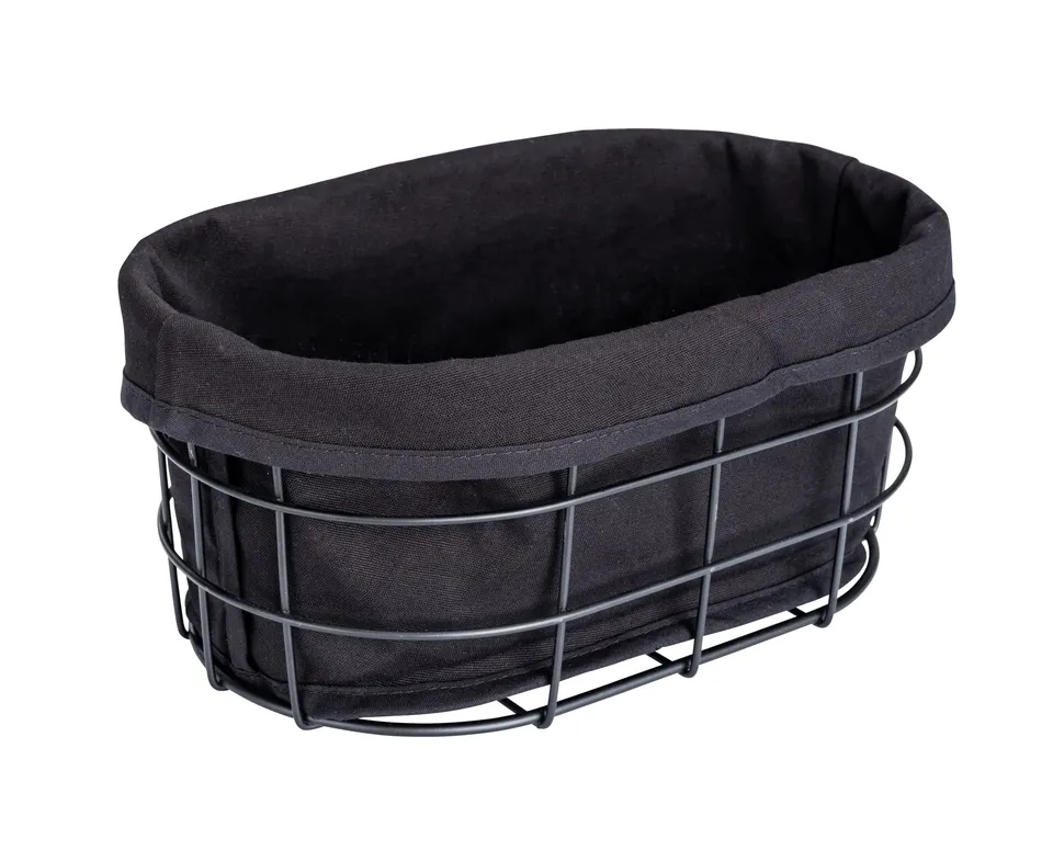 WENKO Black Outdoor Kitchen Bela cestino pane nero cotone