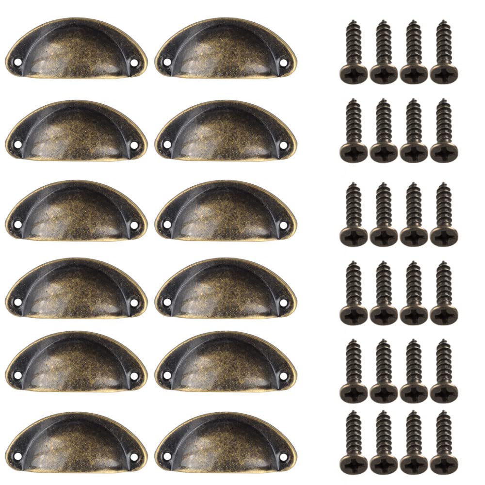 Lxoraziy maniglia conchiglia bronzo 12 pezzi per mobili