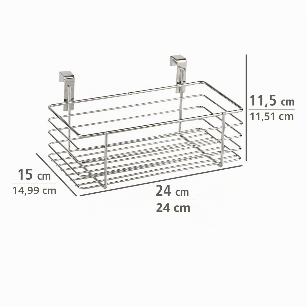 Wenko cesto sopra anta piccolo cromo 24 cm