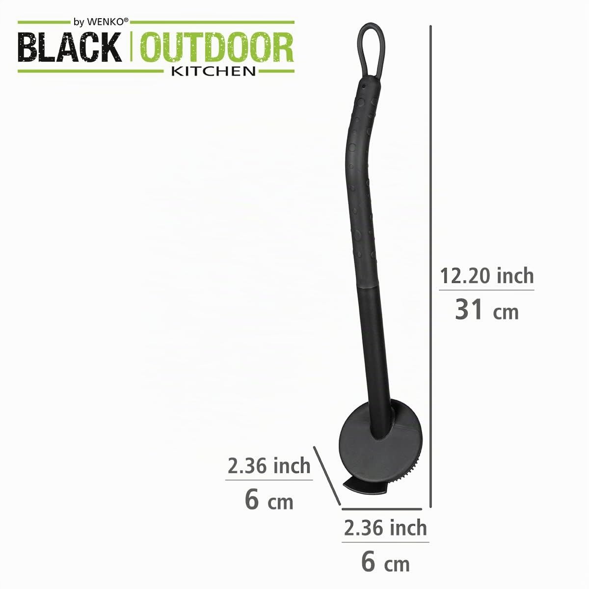 Wenko Cuvo spazzola piatti nero con raschietto 31 cm