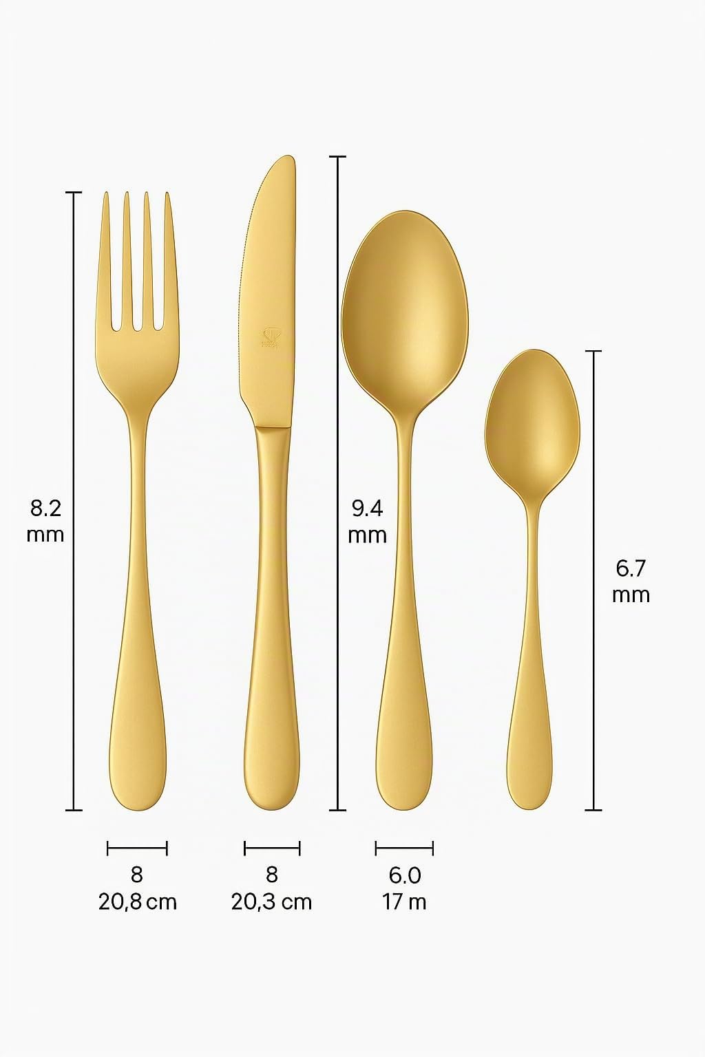 Cecaro Group Set Posate Oro 24 Pezzi Acciaio Inox