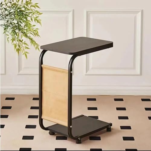 Cecaro Group Tavolino con Ruote Nero con Borsa Quercia