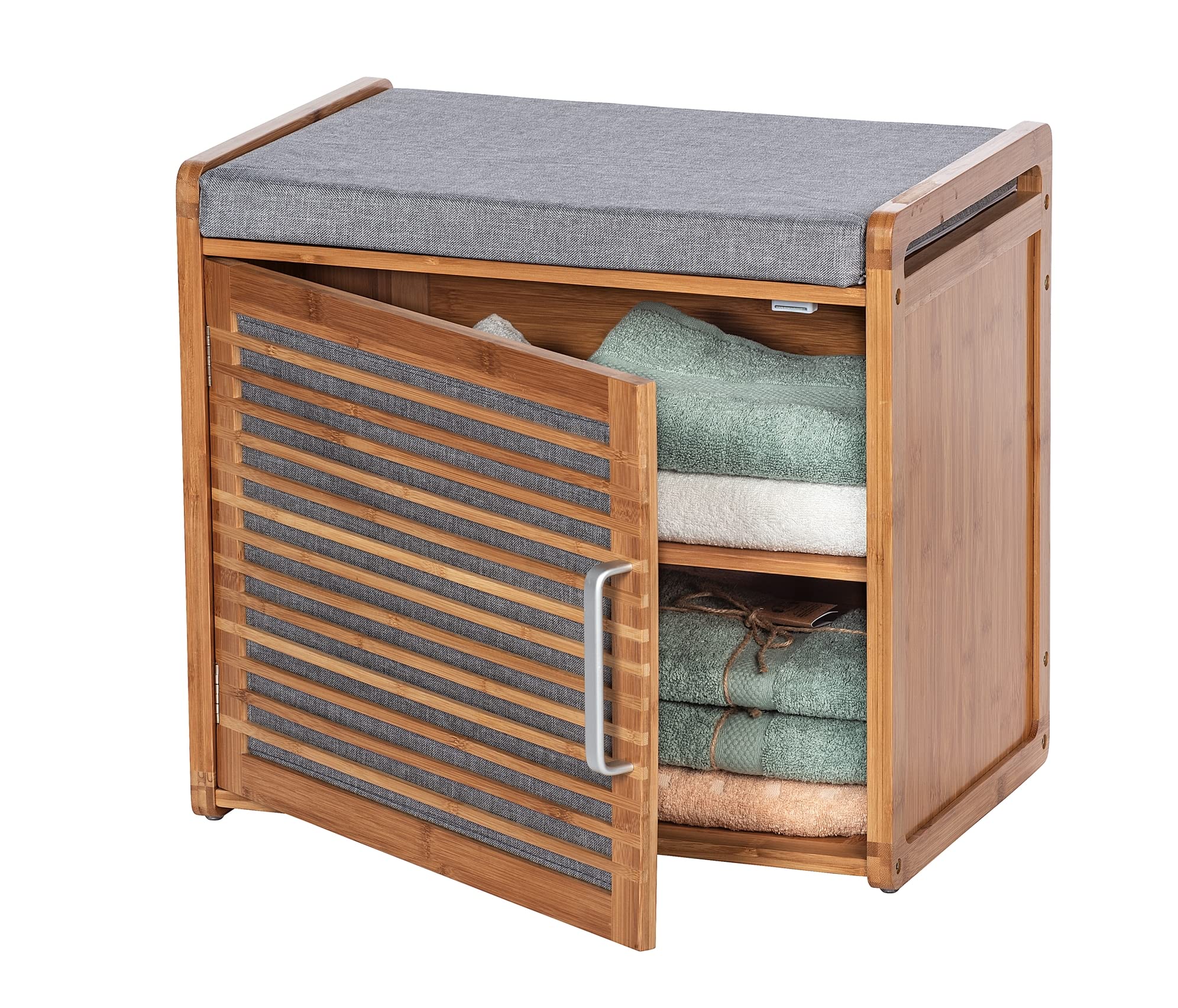 Wenko Bahari Scarpiera con Seduta 50x45x33 cm Bambù