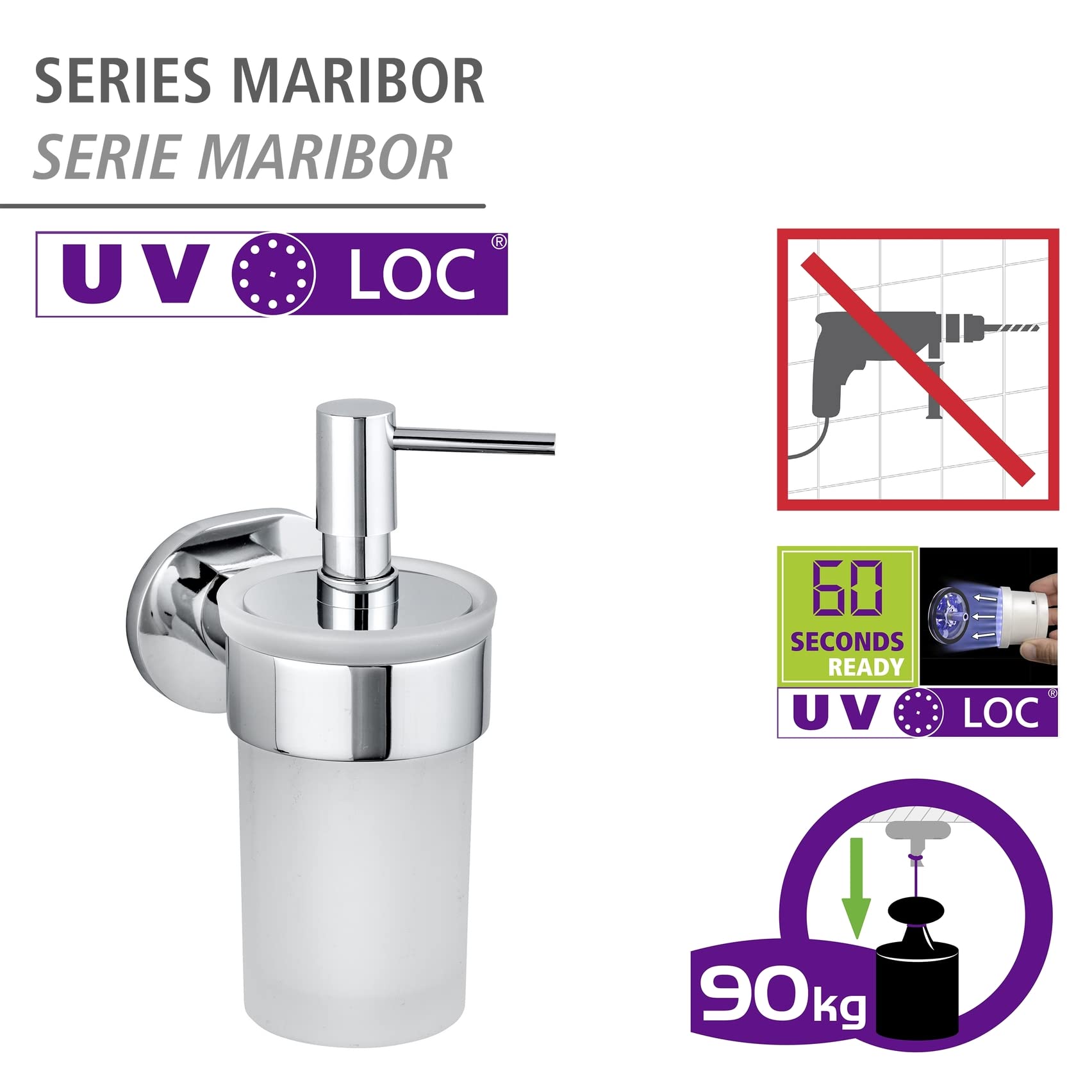 Wenko Maribor 25021100 dispenser sapone cromo vetro 150 ml