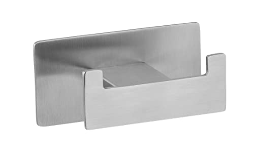 Wenko Genova Duo Turbo-Loc gancio doppio inox opaco