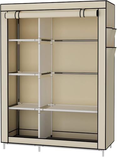 Cecaro Group armadio in tessuto beige 2 ripiani 3 cassetti
