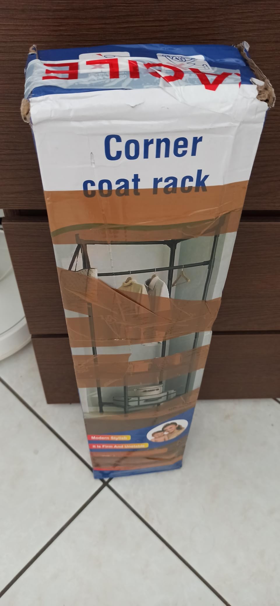 Cecaro stender angolare bianco 3 ripiani 45x45x180 cm