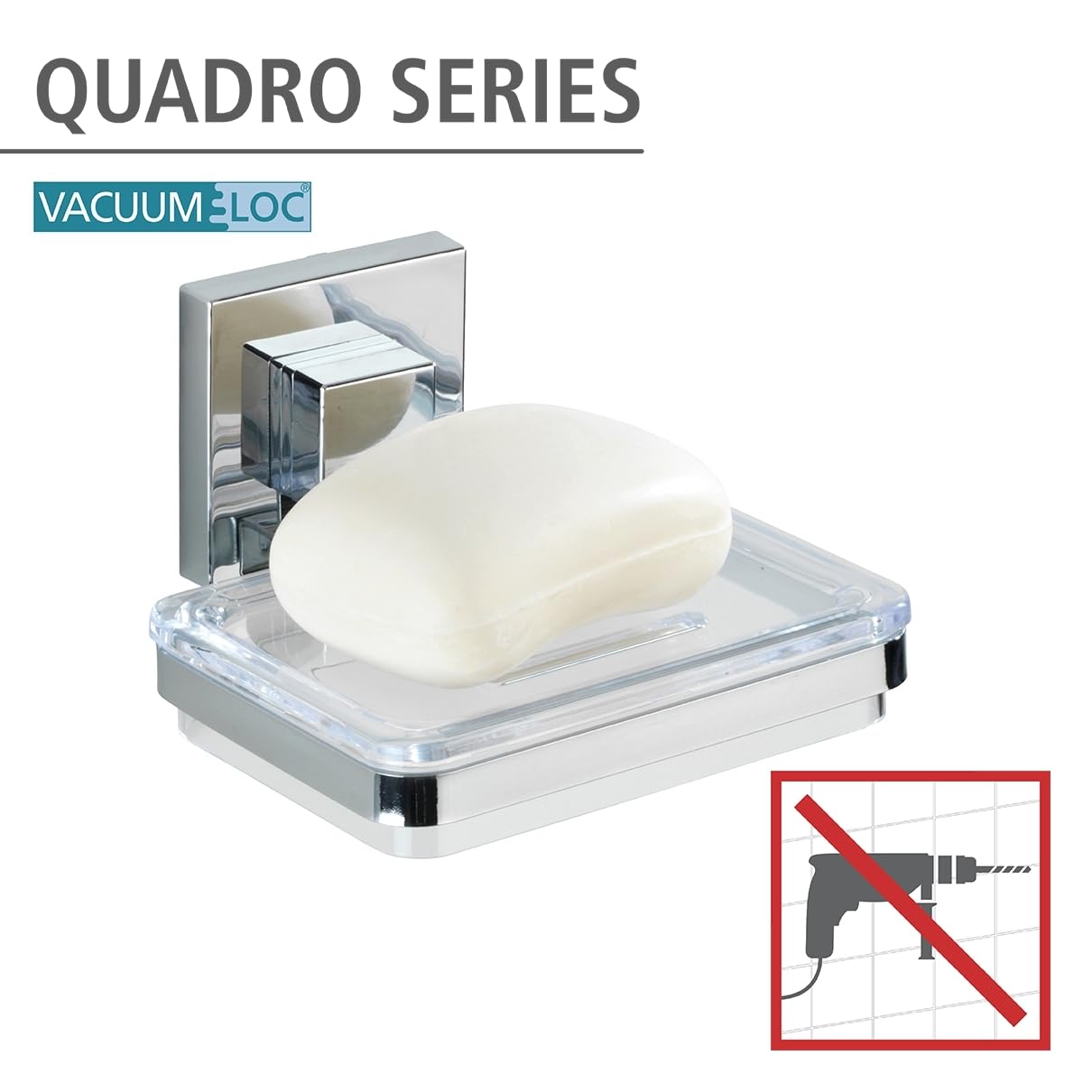 Wenko Vacuum-Loc Quadro portasapone acciaio inox