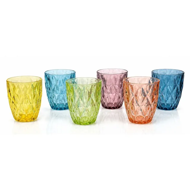 Cecaro Group Diamante Set 6 bicchieri 250 ml colorati
