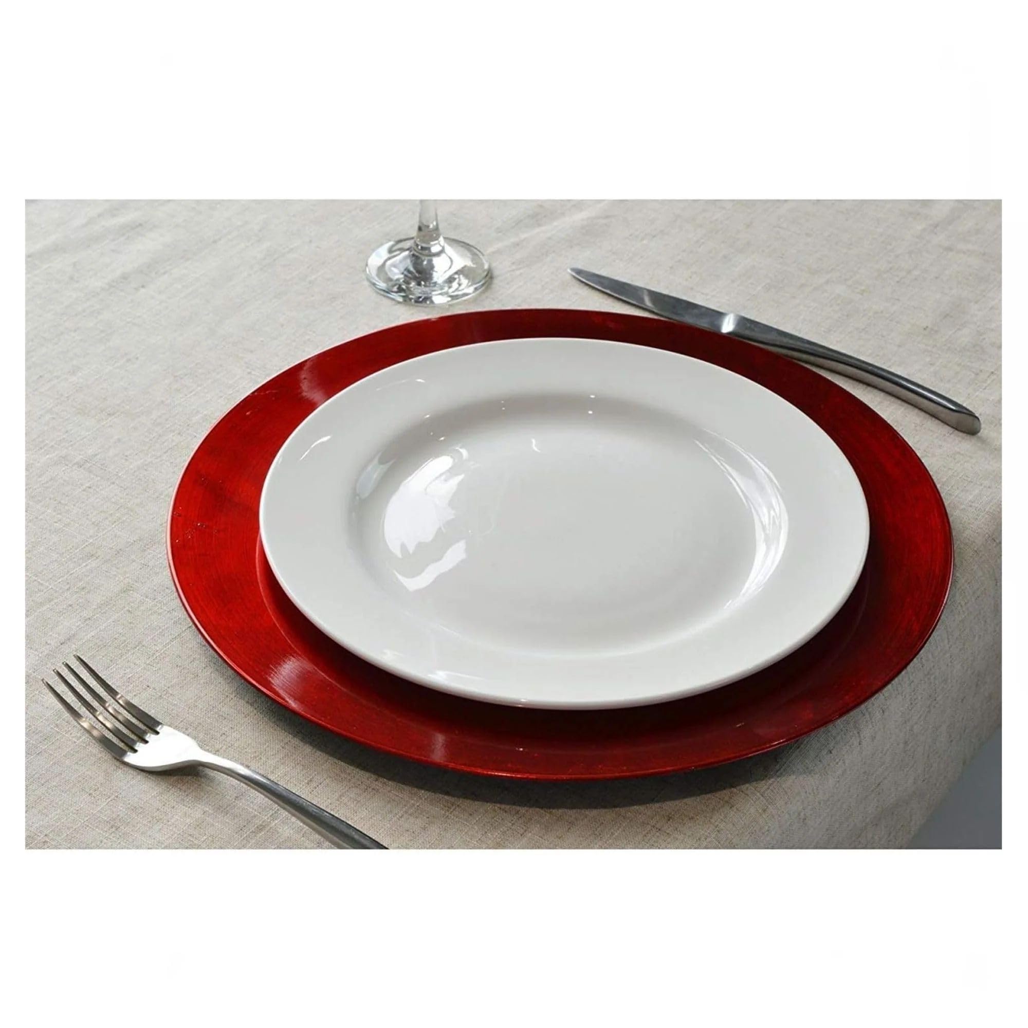Cecaro Group Sottopiatti Decorativi Rossi 33 cm 12 Pezzi