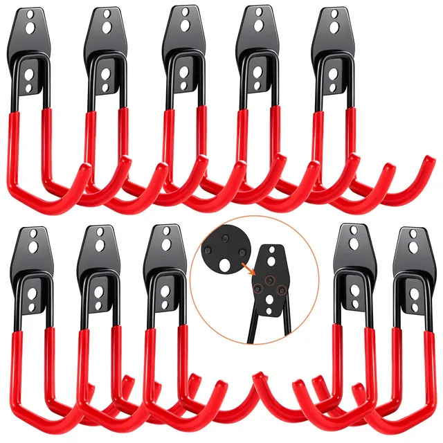 3-H ganci da garage 10 pezzi acciaio 42 kg