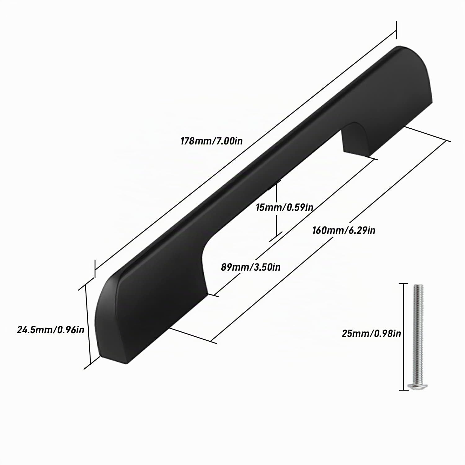 Lxoraziy Maniglie Cucina 160 mm 6 Pezzi Nere Zinco