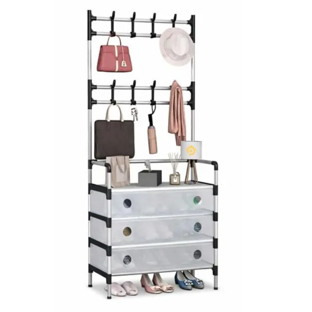 Cecaro Group Appendiabiti 8 Ganci con Scarpiera 77x35x168