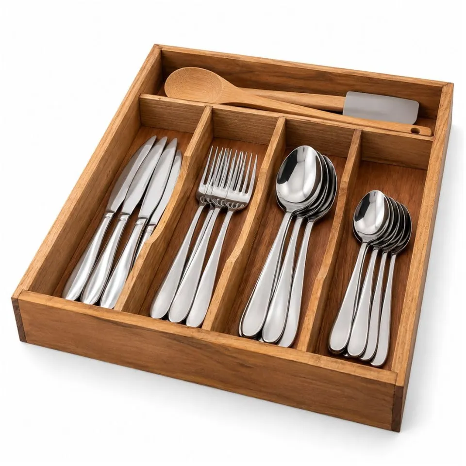 Cecaro Group 25x26x5 cm portaposate legno 5 scomparti