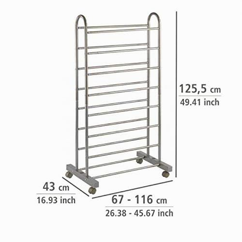 Wenko Giant Scarpiera 4 Ruote Estensibile Metallo Marrone 42 Paia