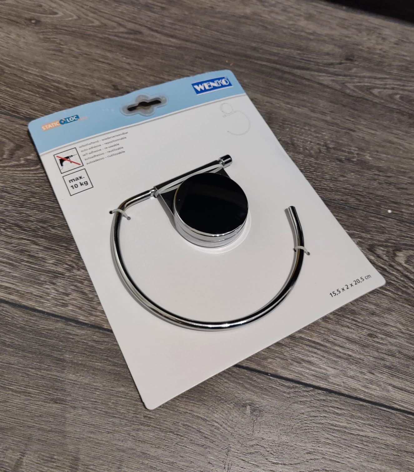 Wenko Osimo Static-Loc Plus anello portasalviette cromato