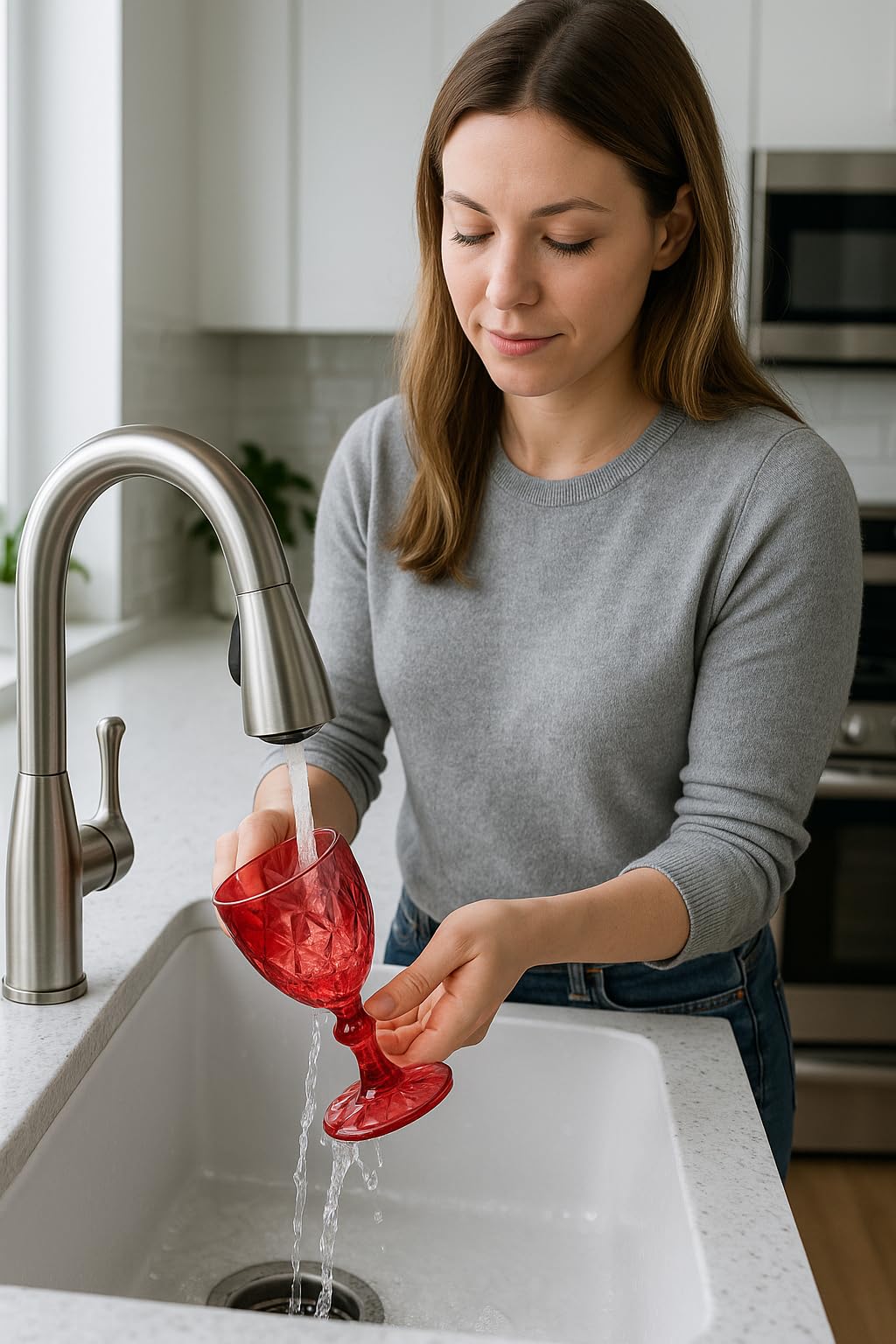 Cecaro Group Set 6 Calici Vetro Rosso 320 ml Natalizi