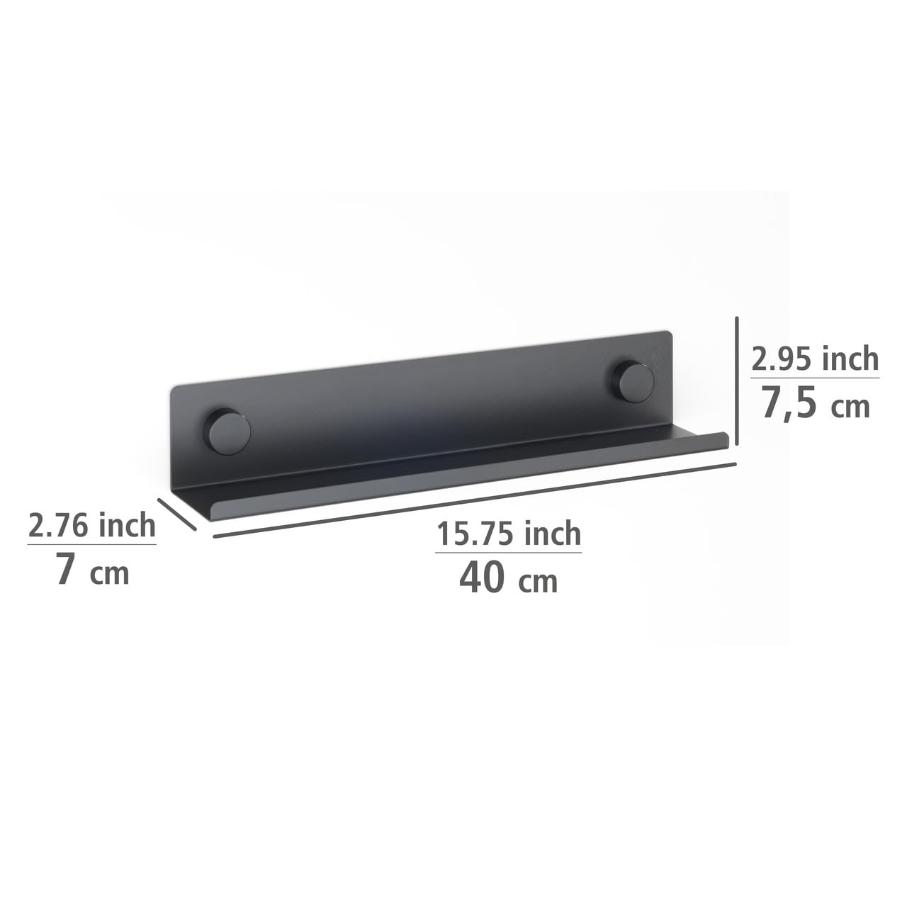 WENKO Jet M mensola portaspezie nero metallo 40 cm