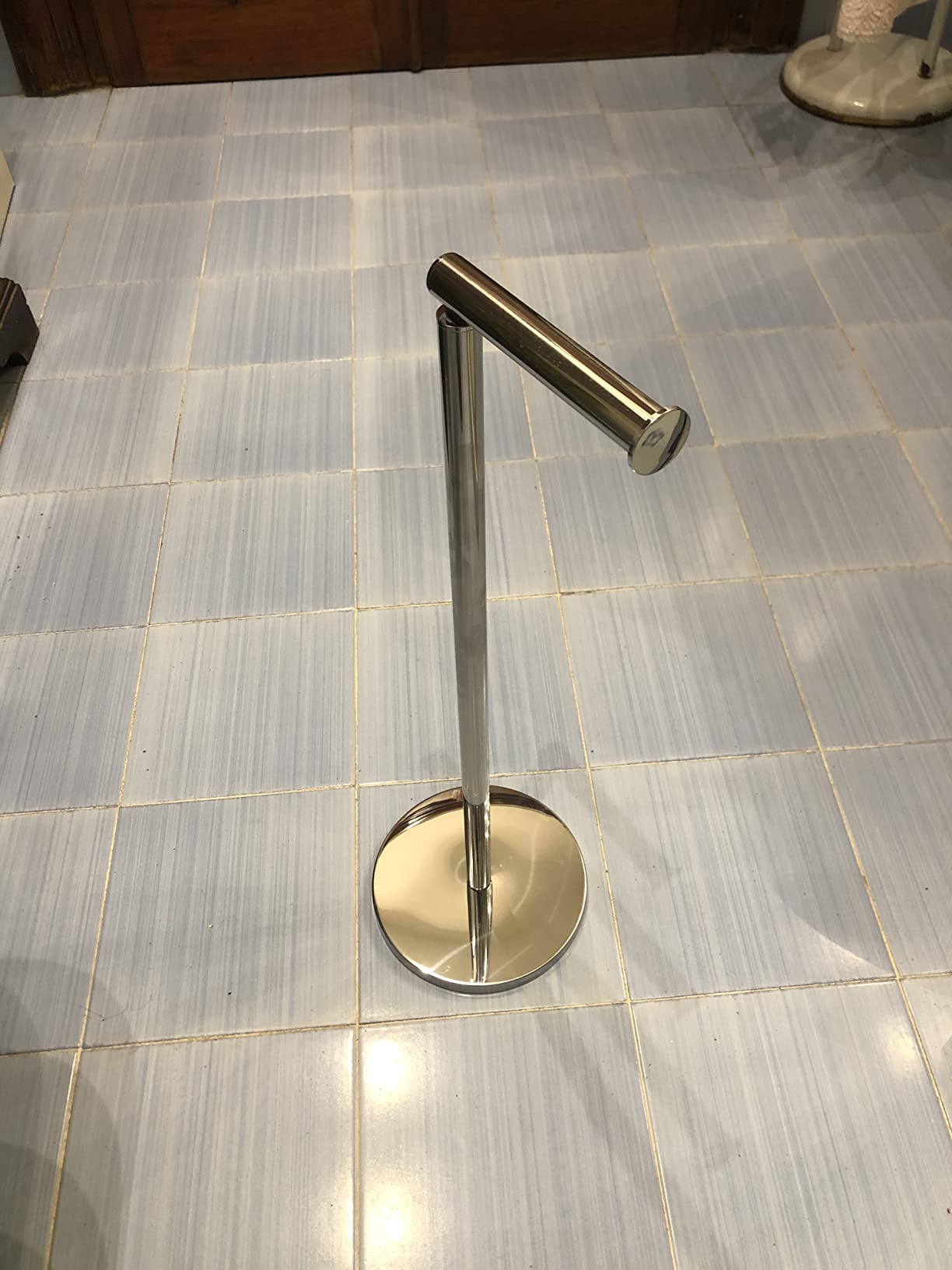 Wenko 2 in 1 portarotolo da terra acciaio lucido 55 cm