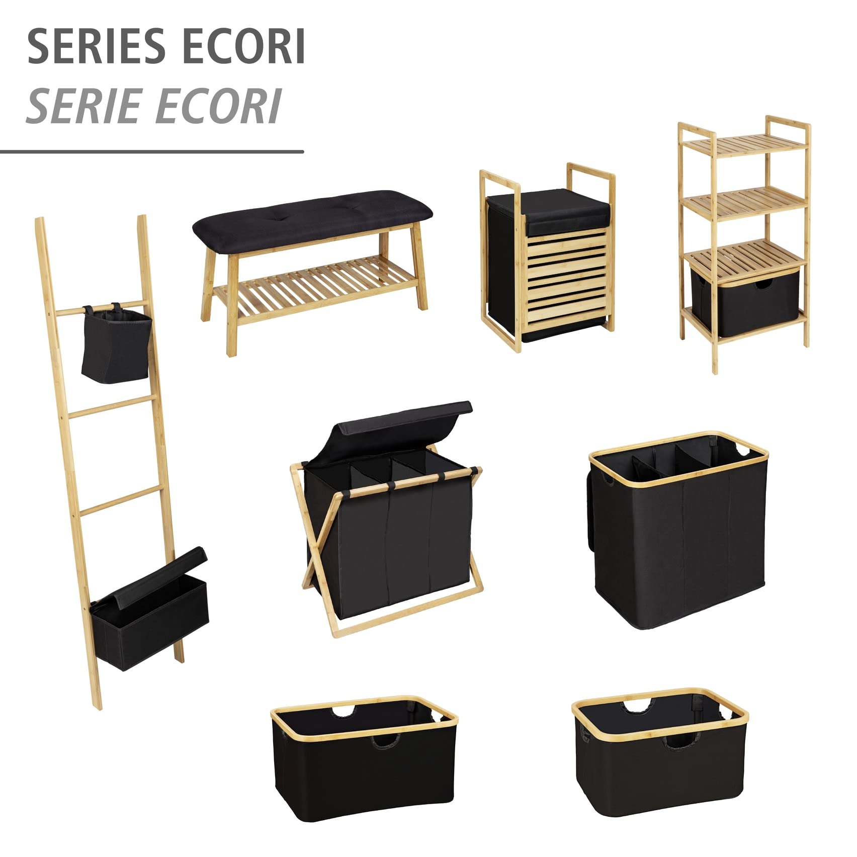 Wenko Ecori cesto portabiancheria naturale 32 litri