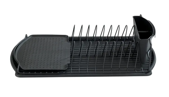 Wenko Basic scolapiatti nero 47,5 cm con vaschetta