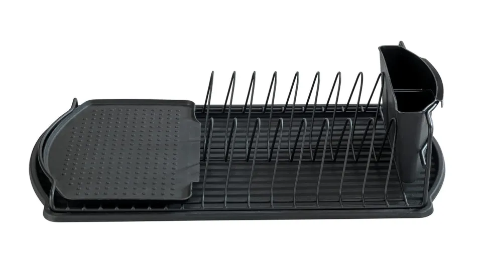 Wenko Basic scolapiatti nero 47,5 cm con vaschetta