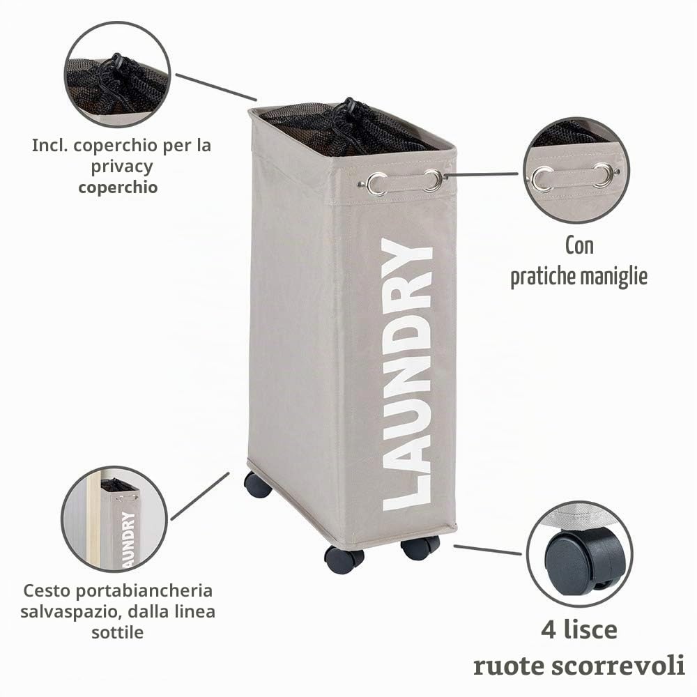 Wenko Corno Portabiancheria Taupe 43 l
