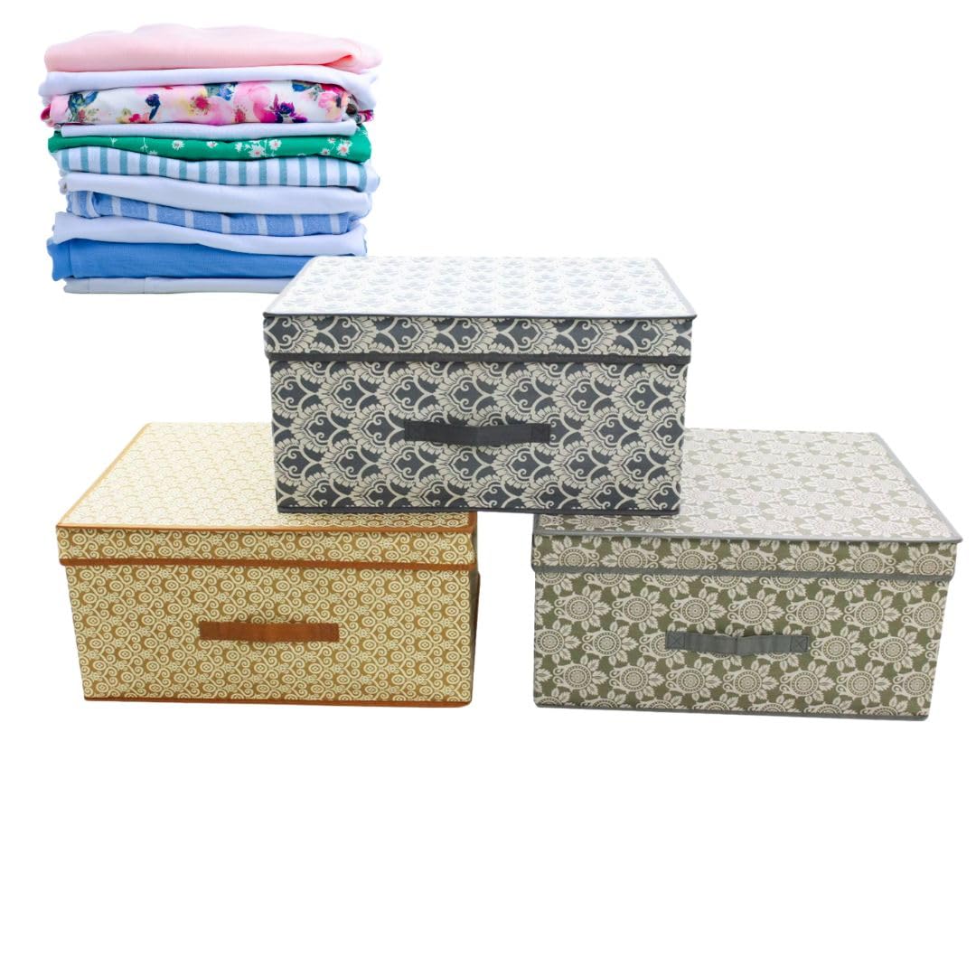 Cecaro Group Scatole Armadio 50x40x25 cm 3 Pezzi con Coperchio