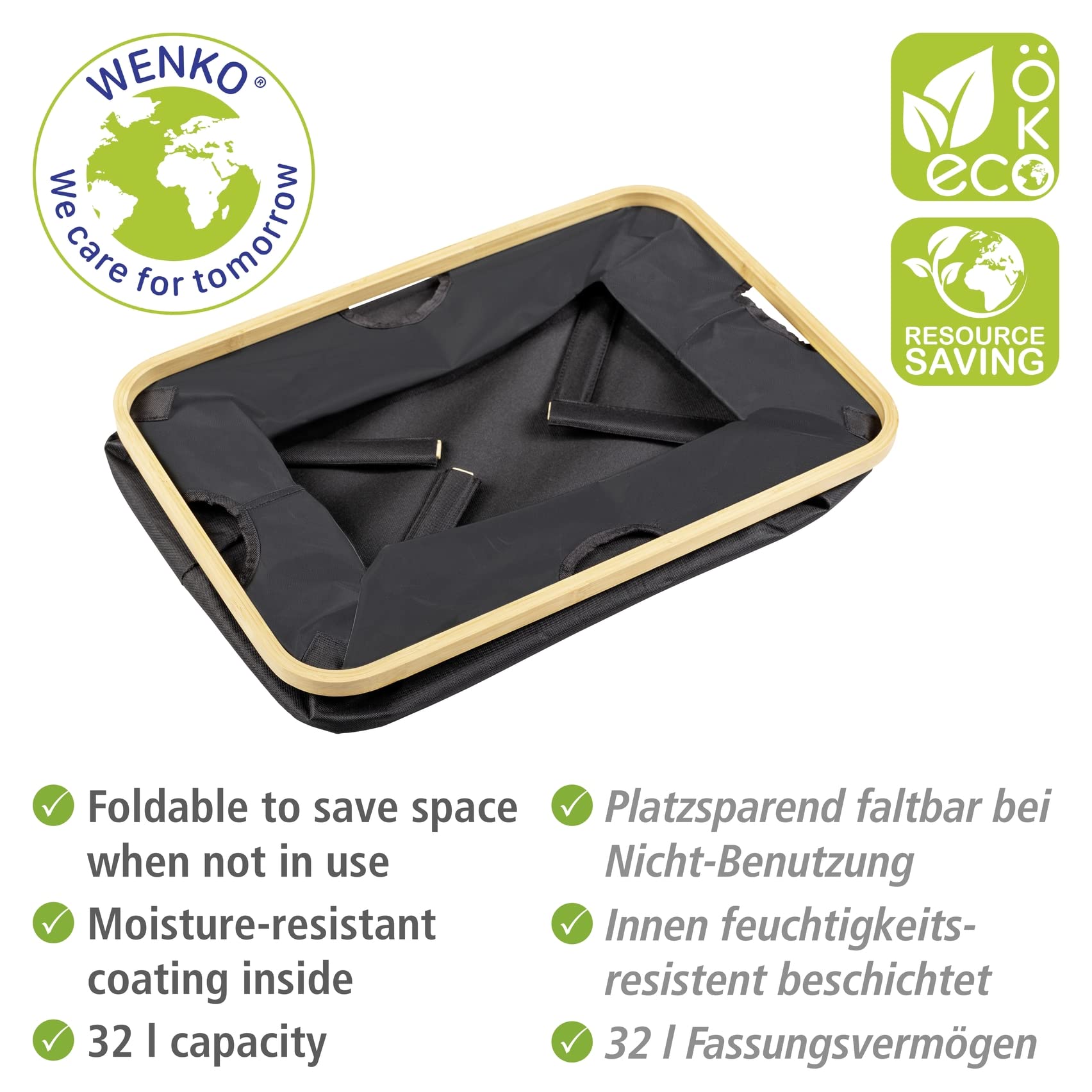 Wenko Ecori cesto portabiancheria naturale 32 litri