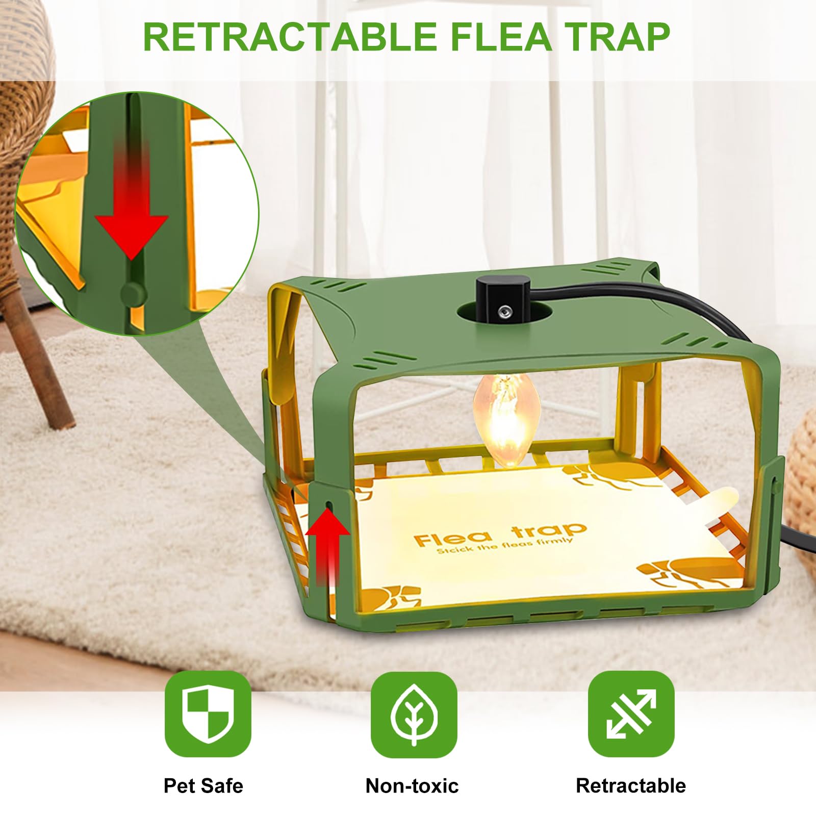 Gachiwar trappola mosche 14,7x7,8cm verde non tossica 4 ricariche