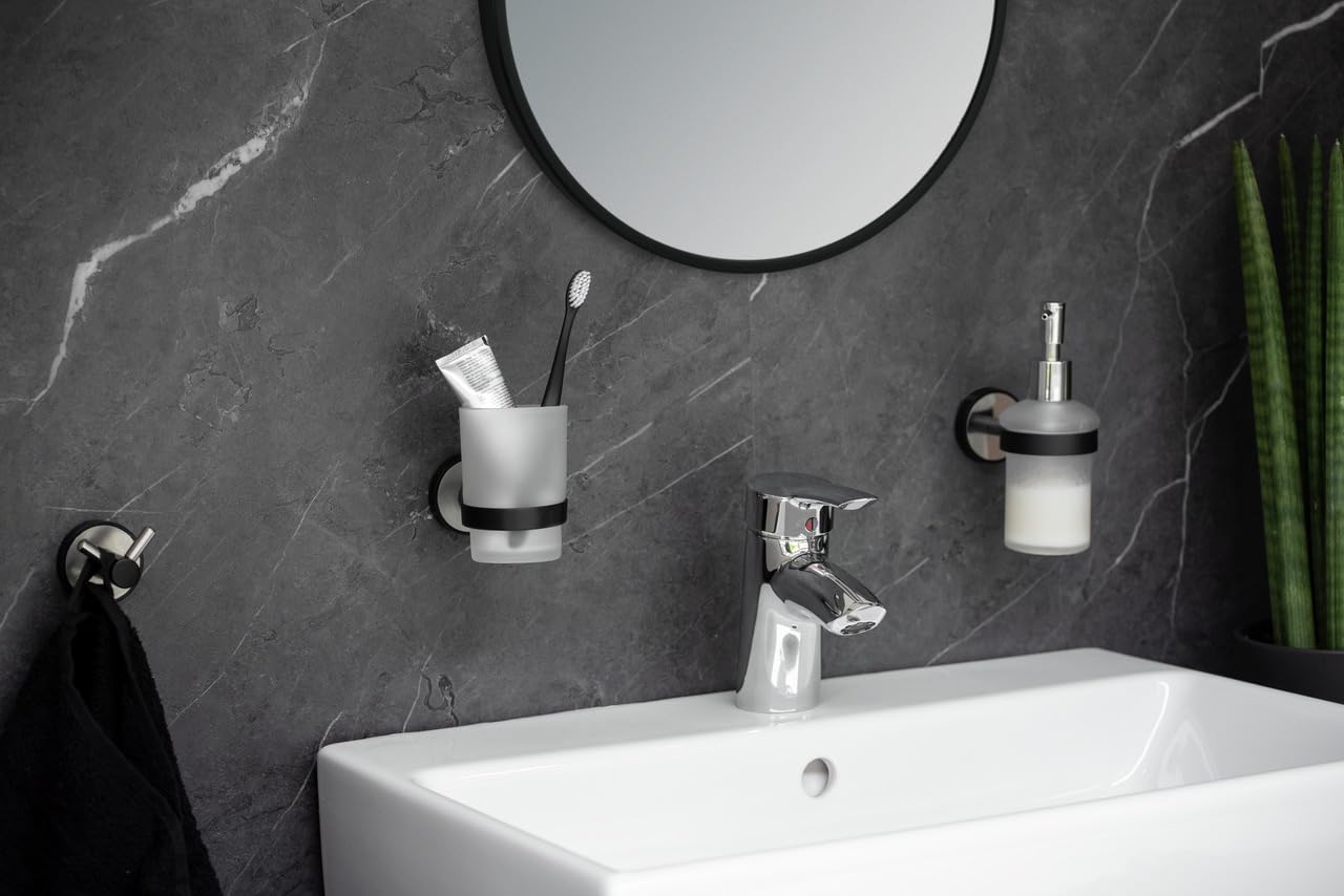 Wenko Udine UV-Loc Duo Gancio Doppio Nero Acciaio