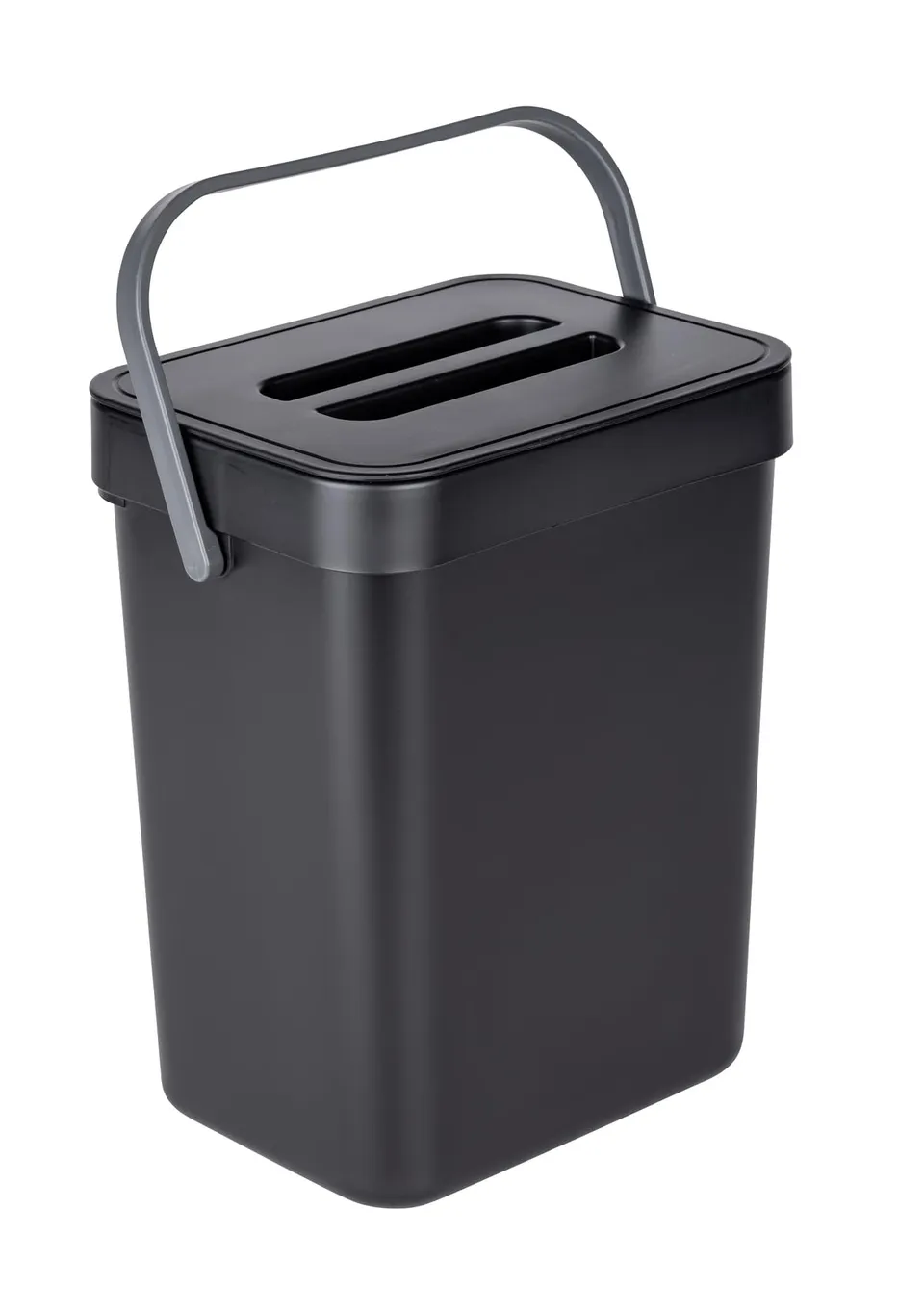 Wenko Tago pattumiera 5 L nera con manico sopra porta