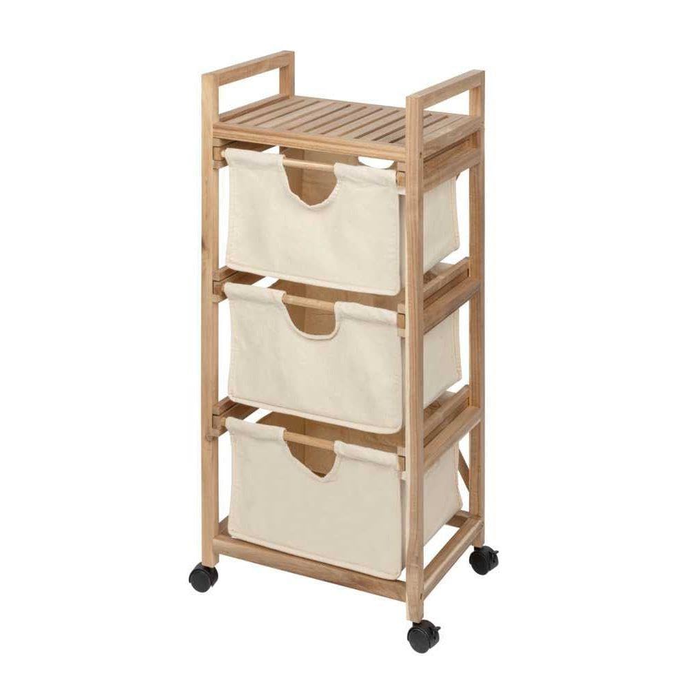 Wenko Acina carrello 3 cassetti legno acacia