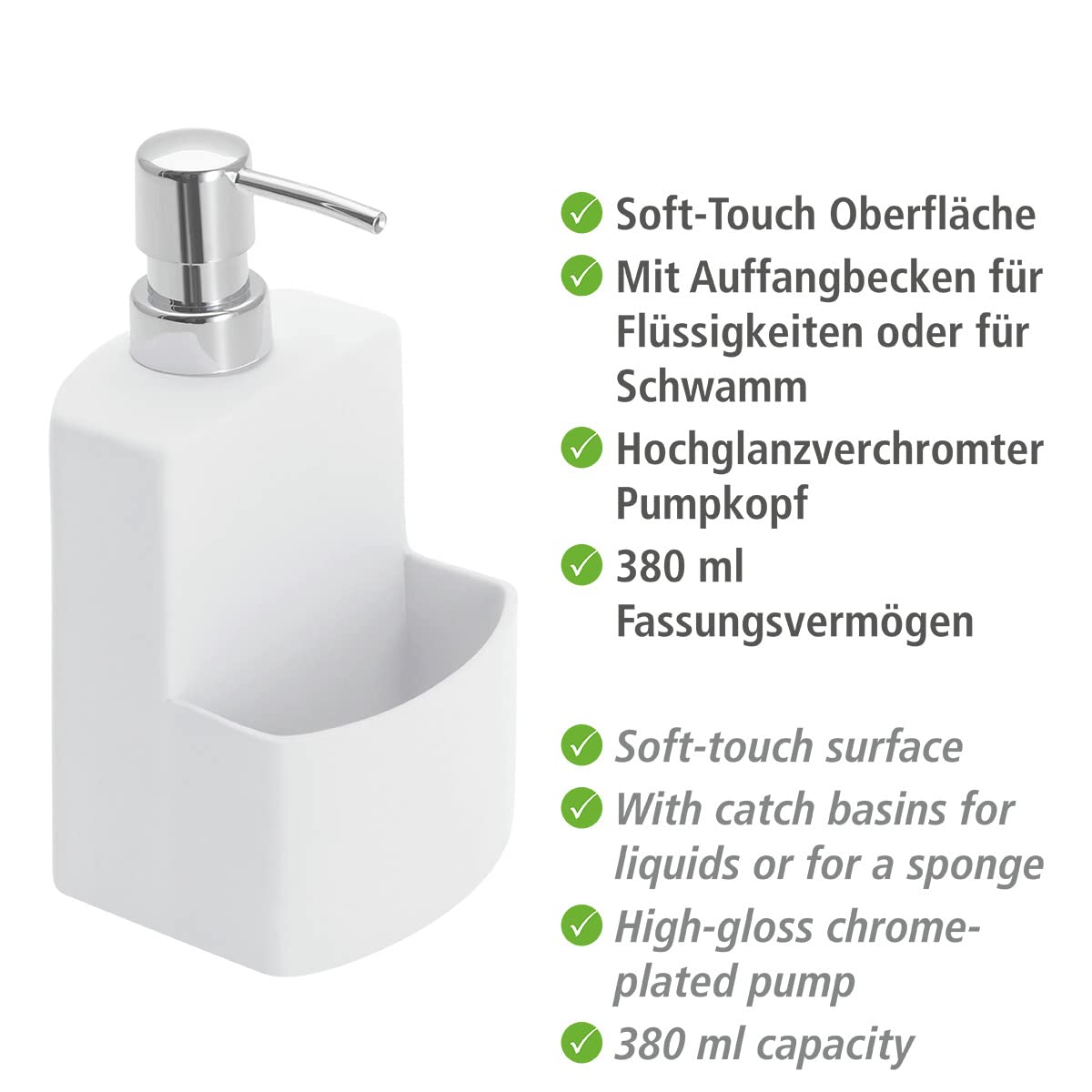 Wenko True Colours Festival Dispenser Bianco 380 ml Ceramica