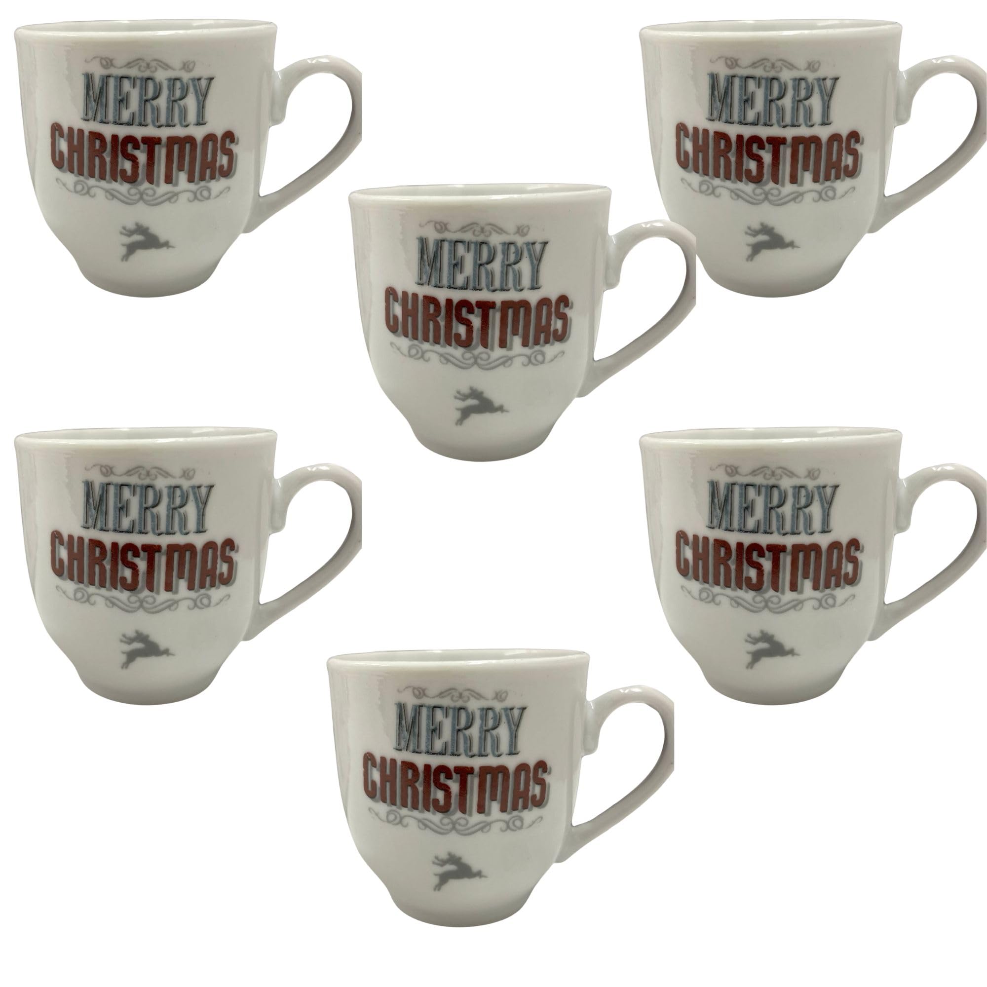 Cecaro Group Set 6 Tazzine Natalizie Ceramica Babbo Natale