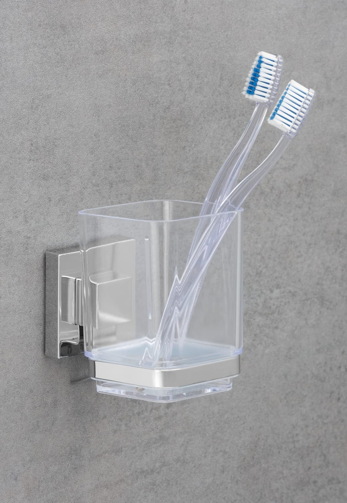 Wenko Vacuum-Loc Quadro bicchiere acciaio 7,5x10x10