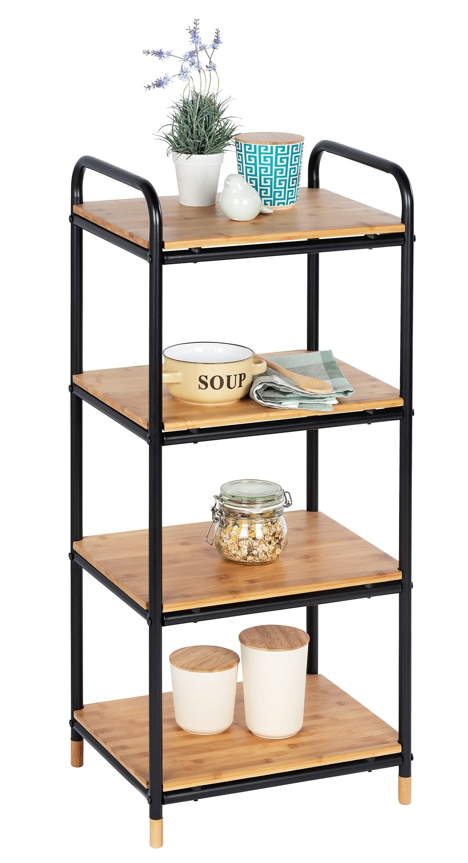 Wenko Loft Scaffale 4 Ripiani Bambù 42x94,5 cm